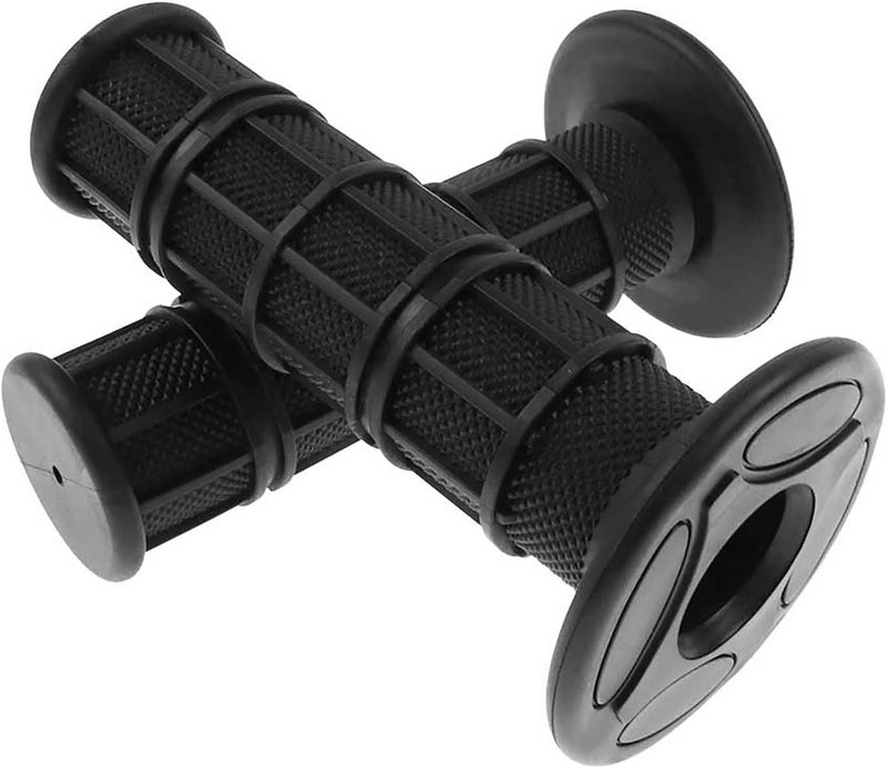 FLYPIG Universal 22mm 7/8" Motorcycle Handlebar Grips Bike Grips Non Slip Rubber Hand Grips for Honda Yamaha Suzuki Kawasaki KLX CRF YZF XR Polaris Arctic Cat Off Road Dirt Bike Handle Grips Black - Image 1
